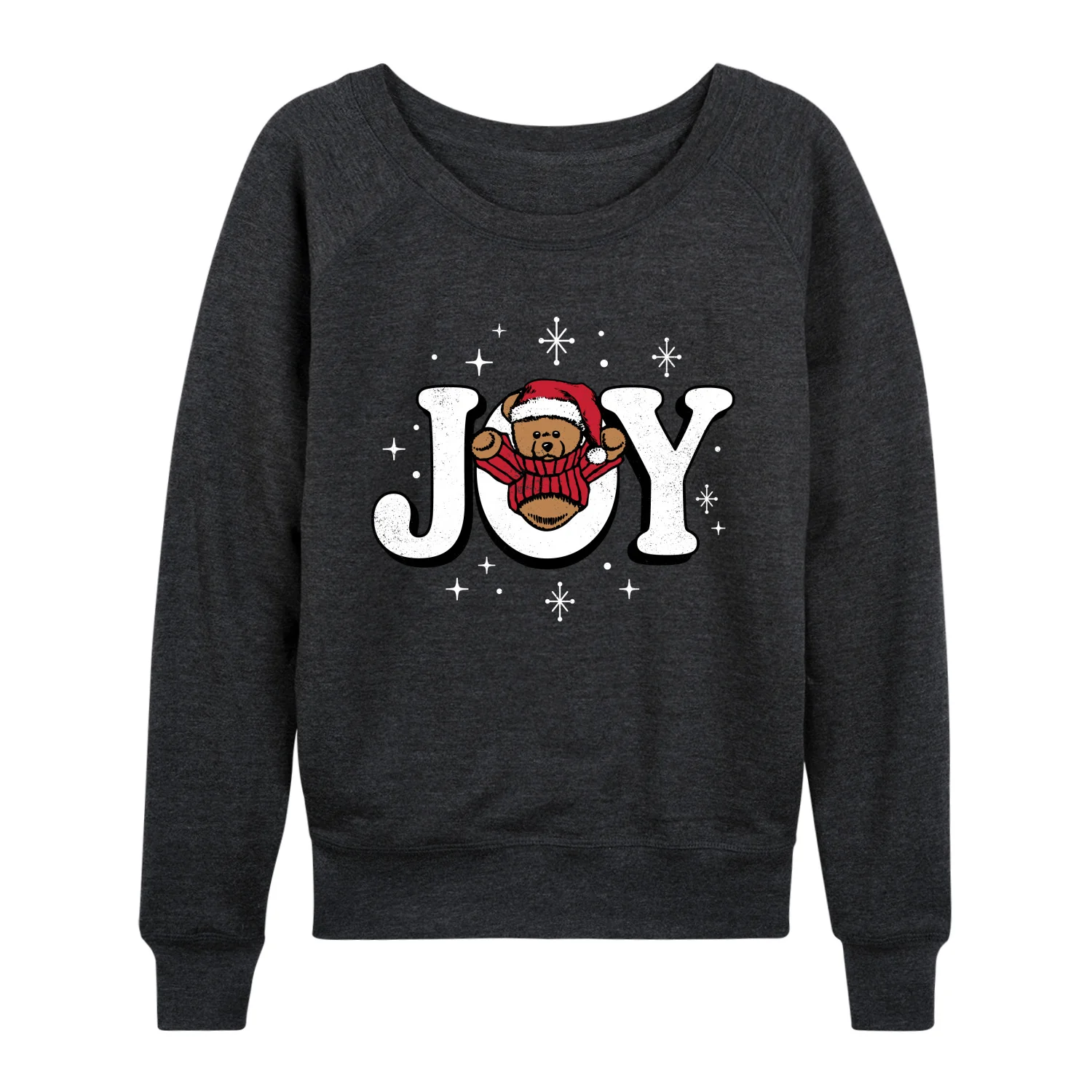 Instant Message - Joy Teddy Bear - Women's French Terry Long Sleeve Pullover - Image 2