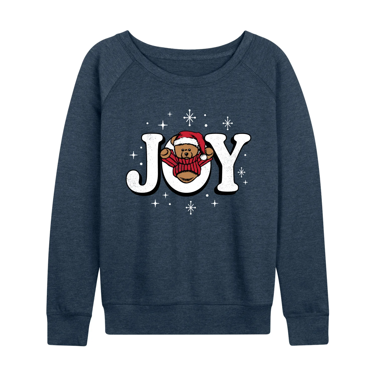 Instant Message - Joy Teddy Bear - Women's French Terry Long Sleeve Pullover - Image 3