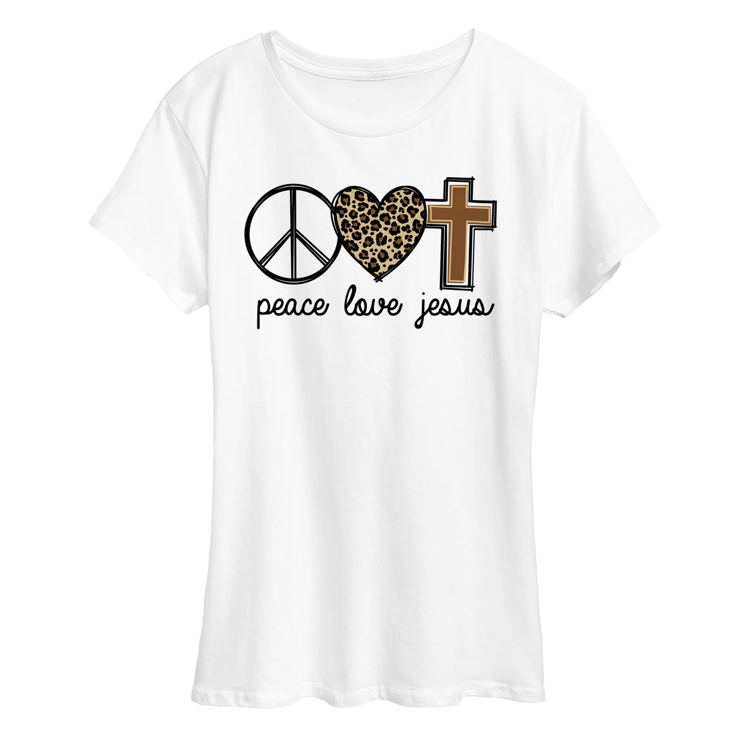 Instant Message - Peace Love Jesus - Women's Short Sleeve Graphic T-Shirt - Image 4