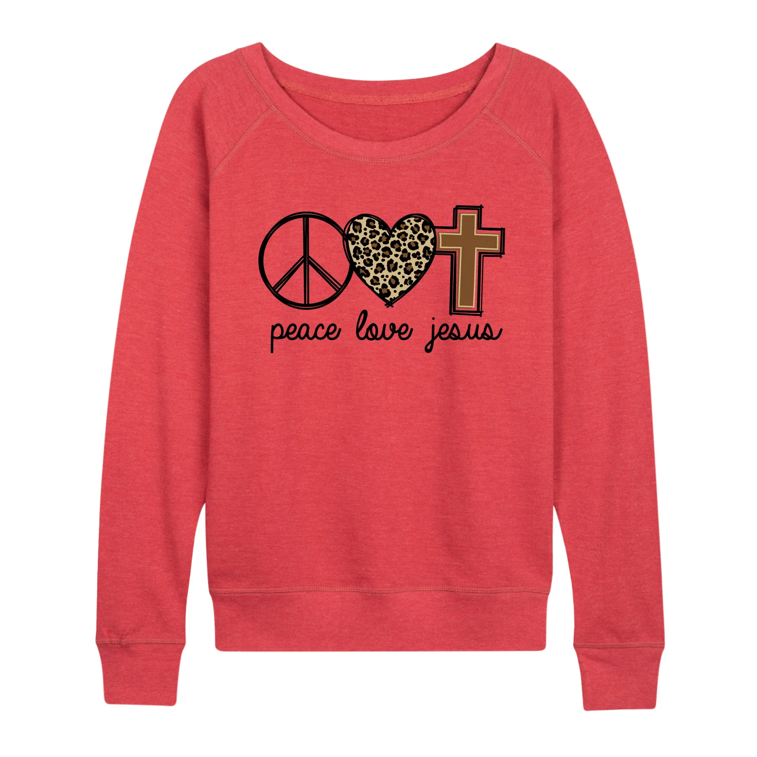 Instant Message - Peace Love Jesus - Women's Lightweight French Terry Long Sleeve Shirt