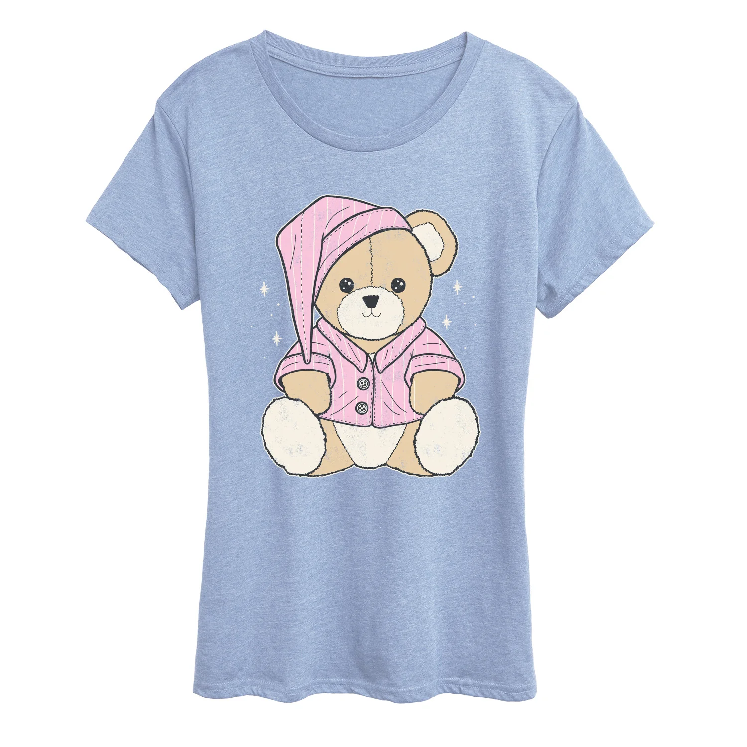 Instant Message - Teddy Bear In PJs - Women's Short Sleeve Graphic T-Shirt - Image 2