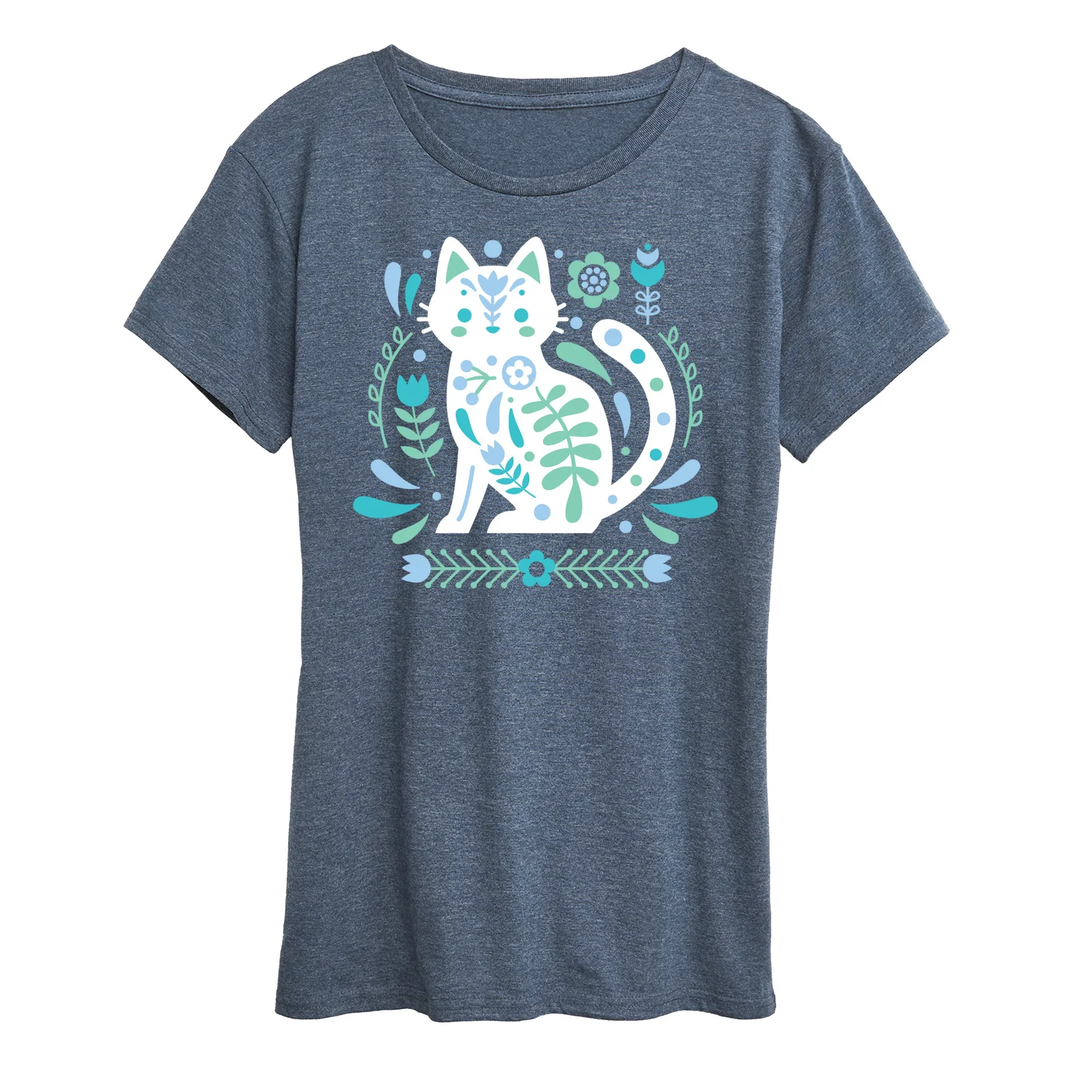 Instant Message - Scandinavian Cat - Women's Short Sleeve Graphic T-Shirt - Image 2