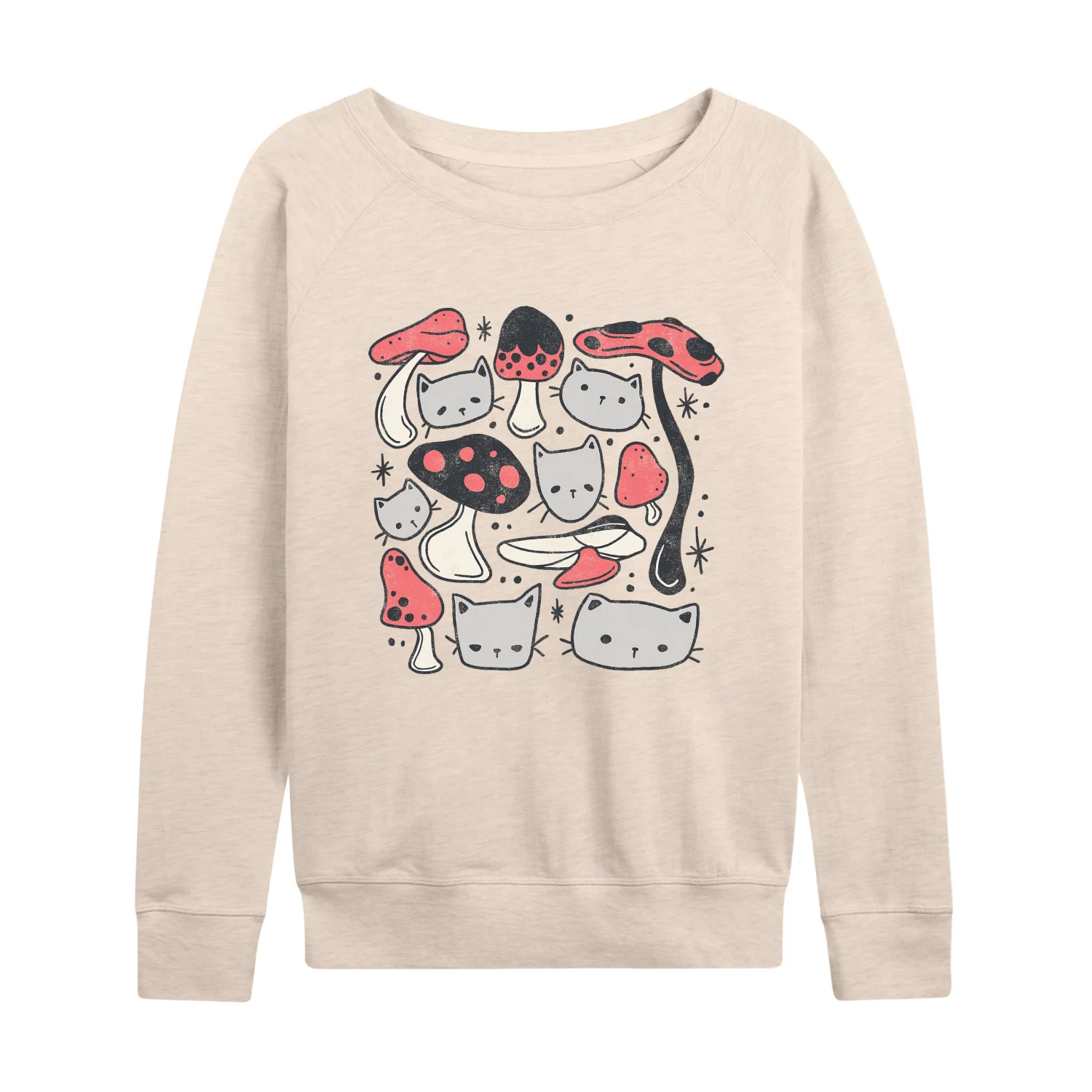 Instant Message - Cat Mushroom - Women's Lightweight French Terry Long Sleeve Shirt