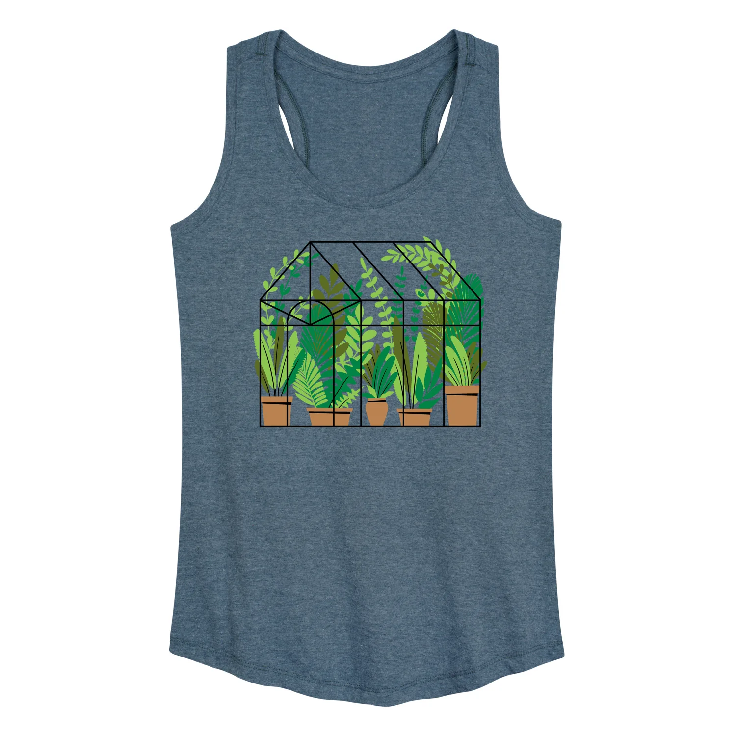 Instant Message - Greenhouse With Plants - Women's Racerback Tank Top