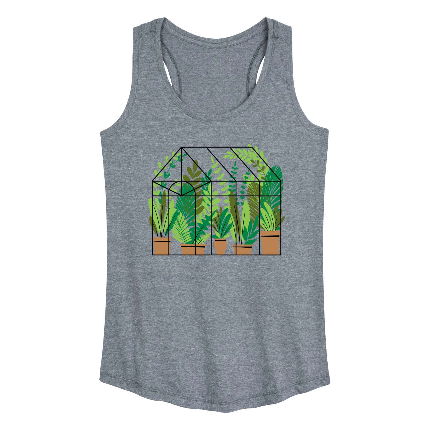 Instant Message - Greenhouse With Plants - Women's Racerback Tank Top - Image 2