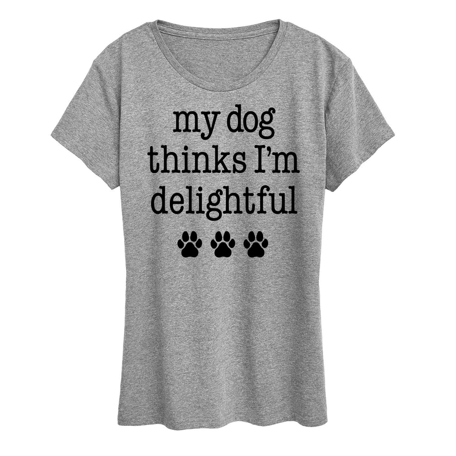 Instant Message - Dog Thinks I'm Delightful - Women's Short Sleeve Graphic T-Shirt - Image 2
