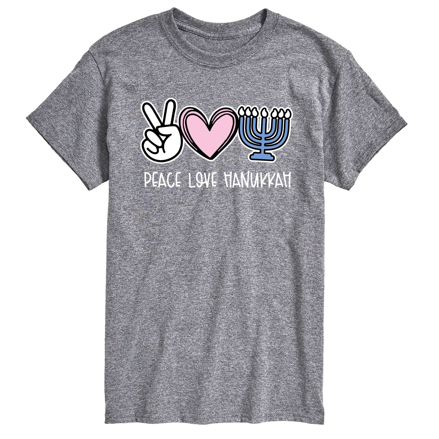 Instant Message - Peace Love Hanukkah - Men's Short Sleeve Graphic T-shirt