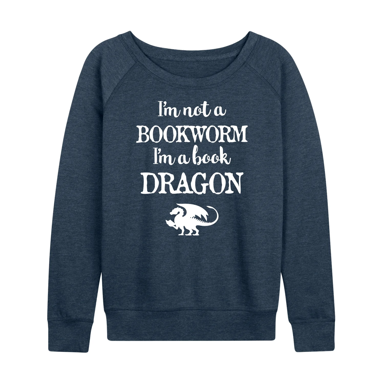 Instant Message - I'm A Book Dragon - Women's Lightweight French Terry Long Sleeve Shirt - Image 2