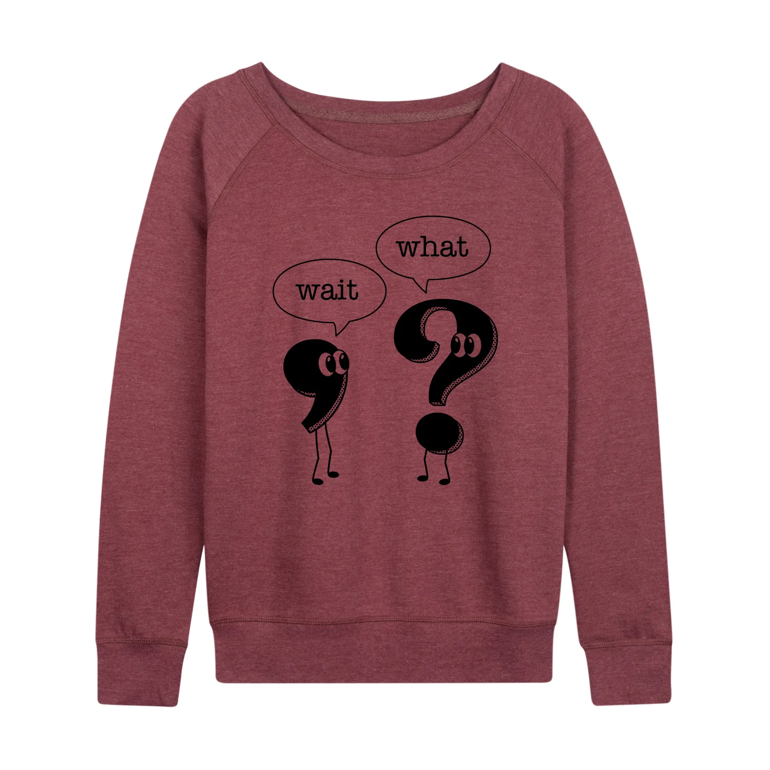 Instant Message - Wait What Punctuation - Women's Lightweight French Terry Long Sleeve Shirt - Image 3
