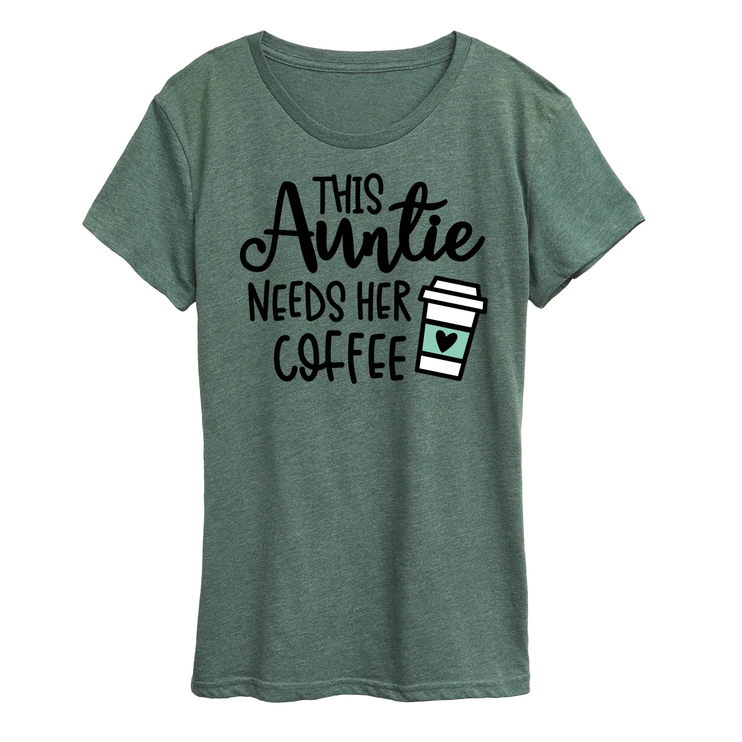 Instant Message - This Auntie Needs Her Coffee  - Women's Short Sleeve Graphic T-Shirt - Image 2