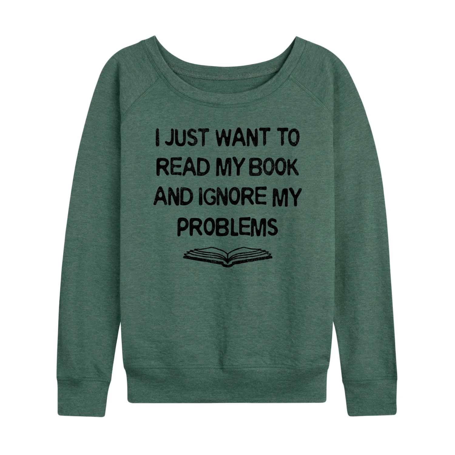 Instant Message - I Just Want To Read My Book - Women's Lightweight French Terry Long Sleeve Shirt - Image 2