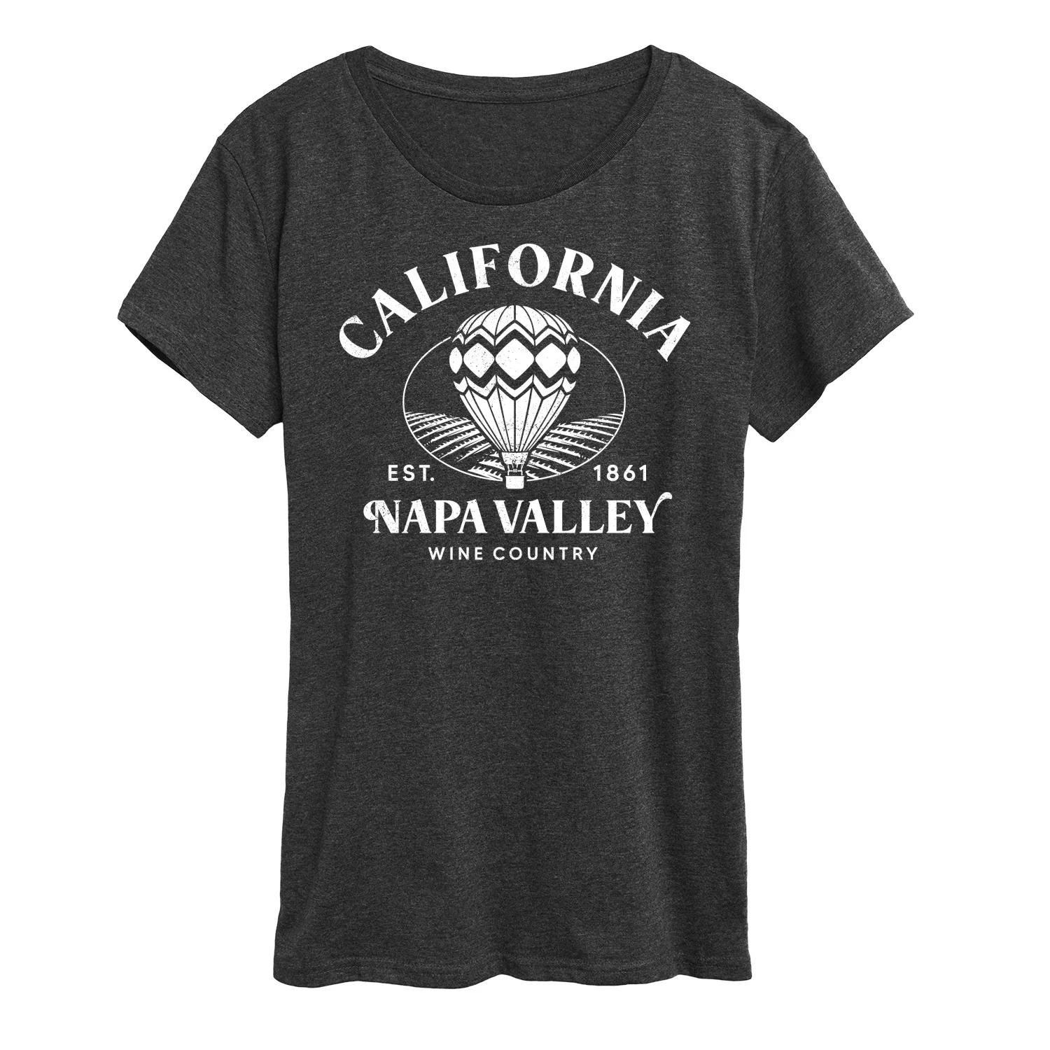 Instant Message - California Napa Valley Hot Air Balloon - Women's Short Sleeve Graphic T-Shirt - Image 3