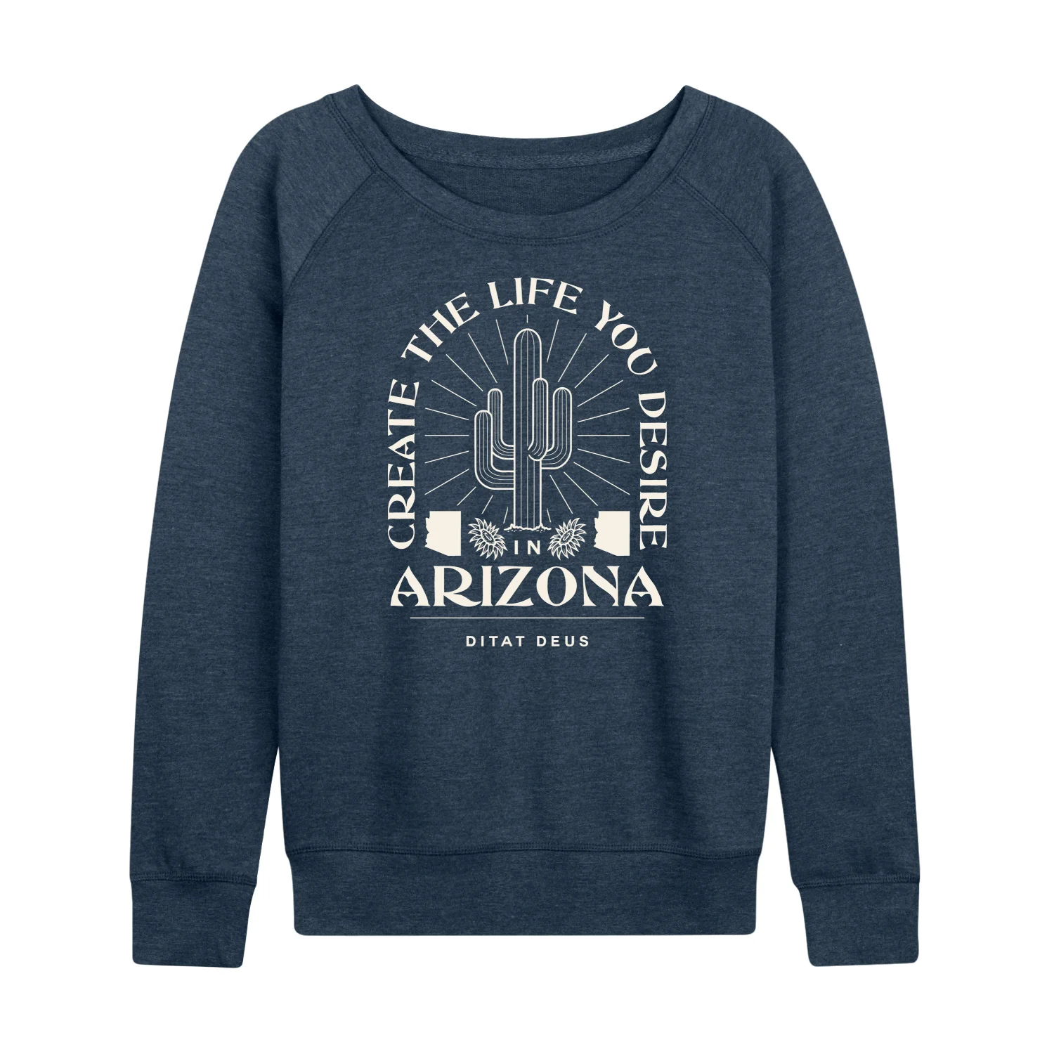 Instant Message - Create Life Arizona - Women's Lightweight French Terry Long Sleeve Shirt - Image 2