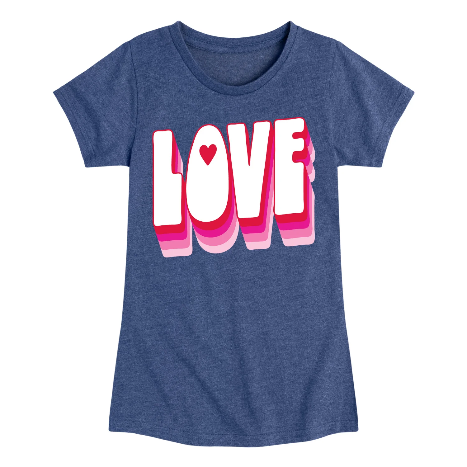 Instant Message - 3D Love - Youth Girls Fitted Short Sleeve T-Shirt - Image 4