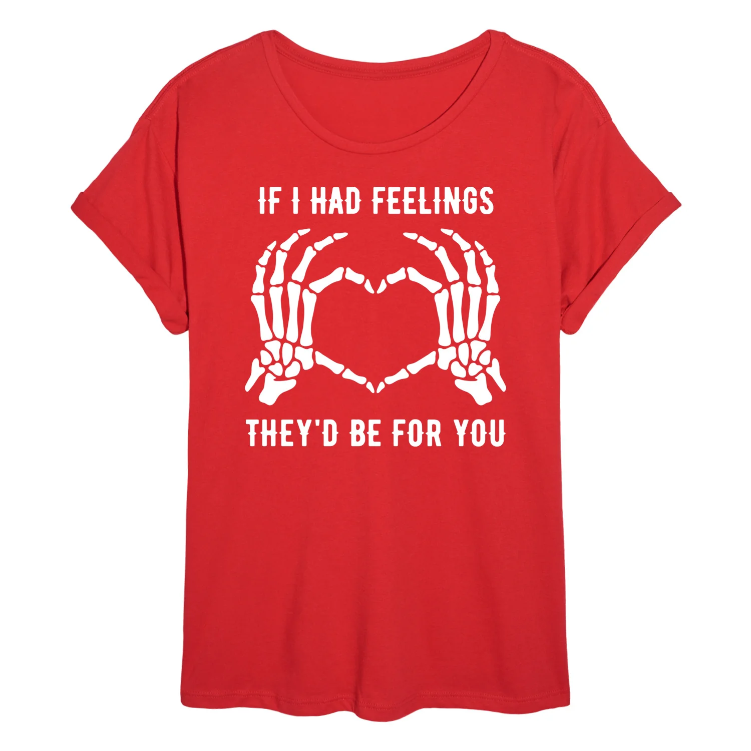 Instant Message - If Had Feelings - Juniors Oversized Graphic T-Shirt
