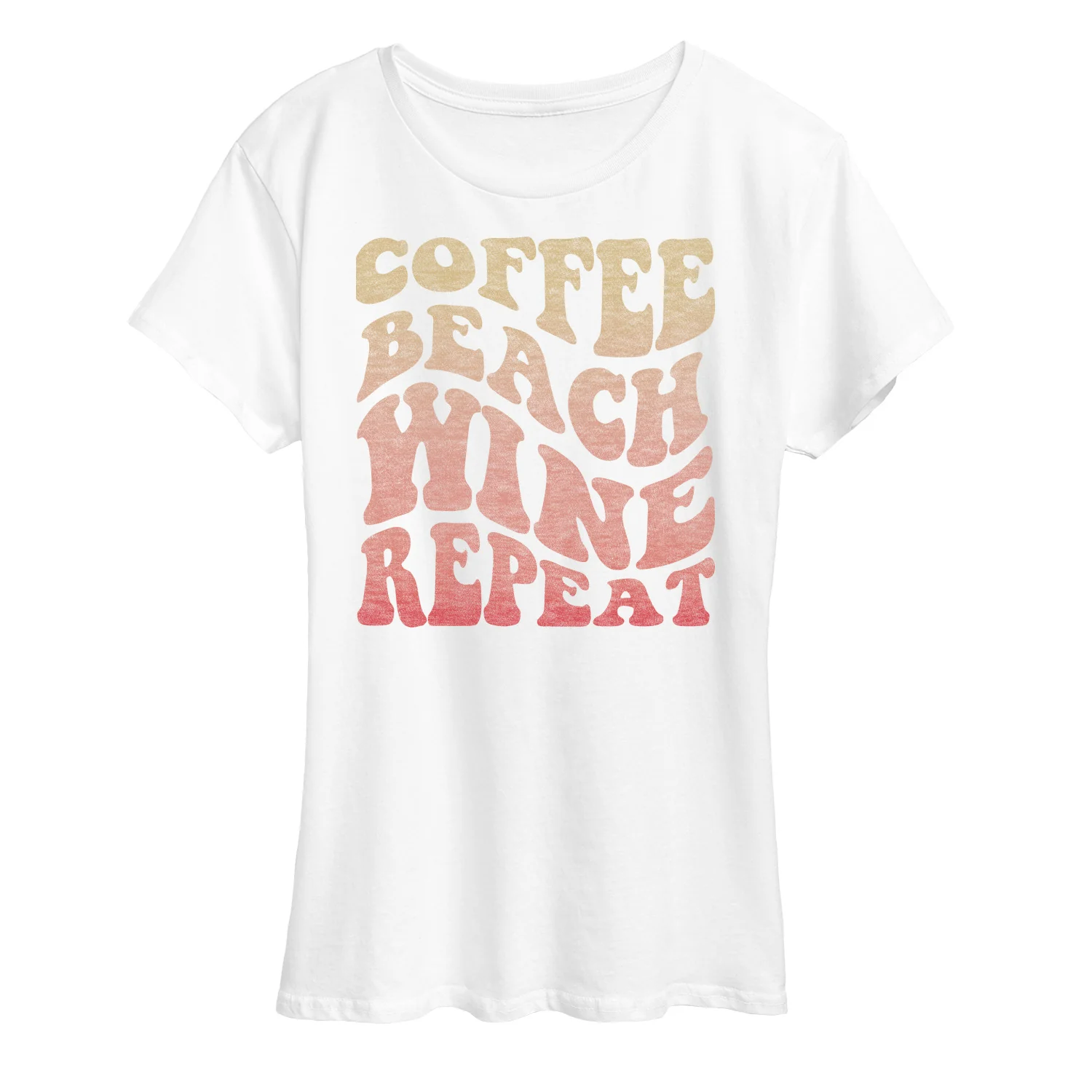 Instant Message - Coffee Beach Wine Repeat - Women's Short Sleeve Graphic T-Shirt - Image 6