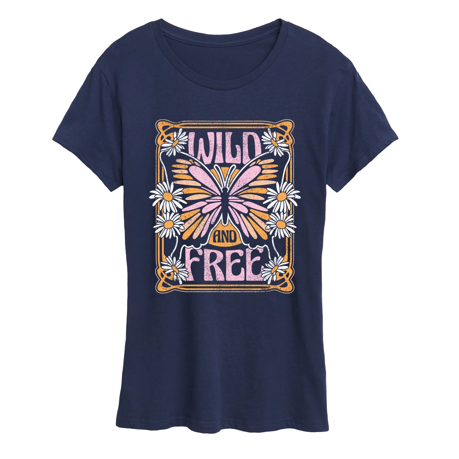Instant Message - Wild And Free Butterfly - Women's Short Sleeve Graphic T-Shirt - Image 6