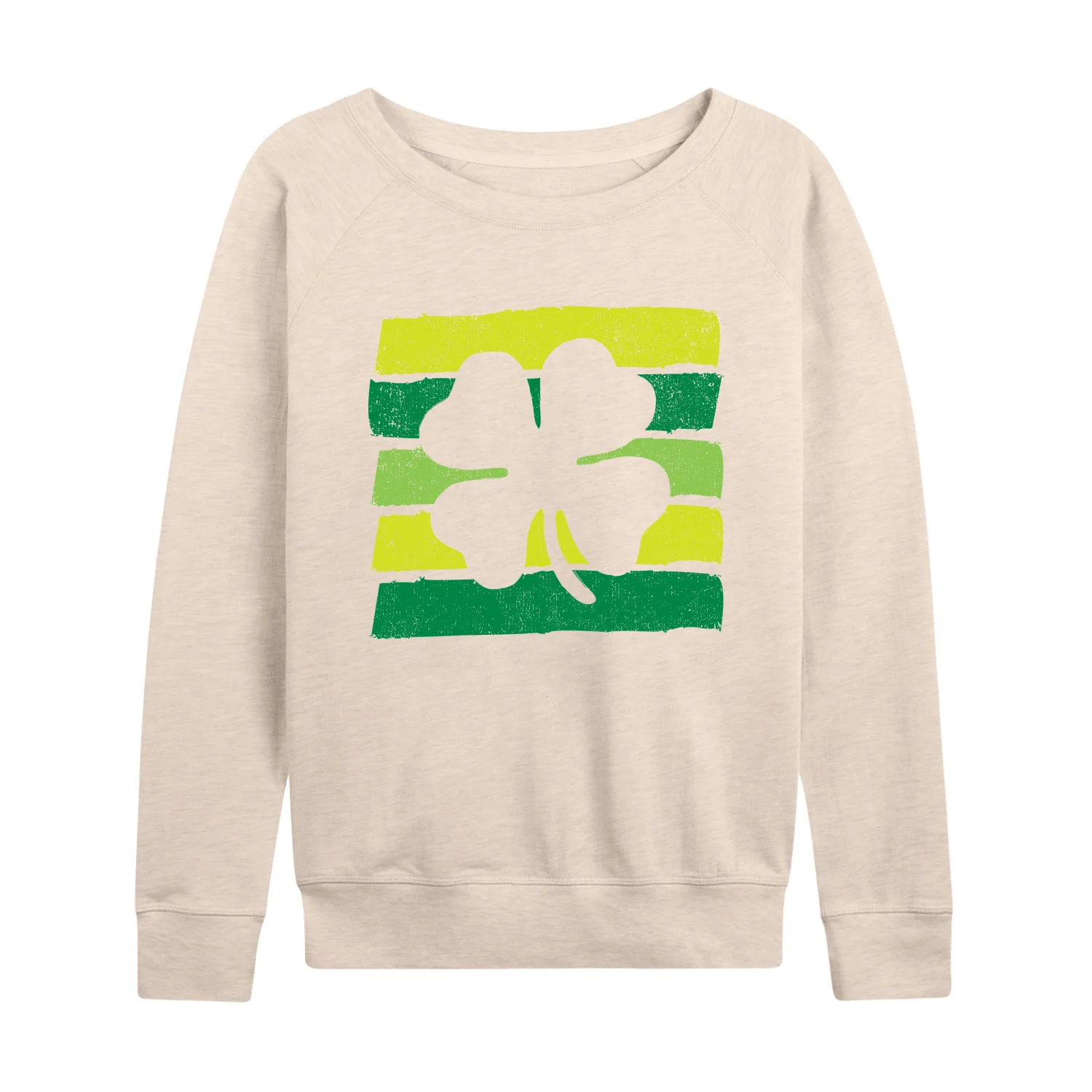 Instant Message - Negative Space Shamrock - Women's Lightweight French Terry Long Sleeve Shirt