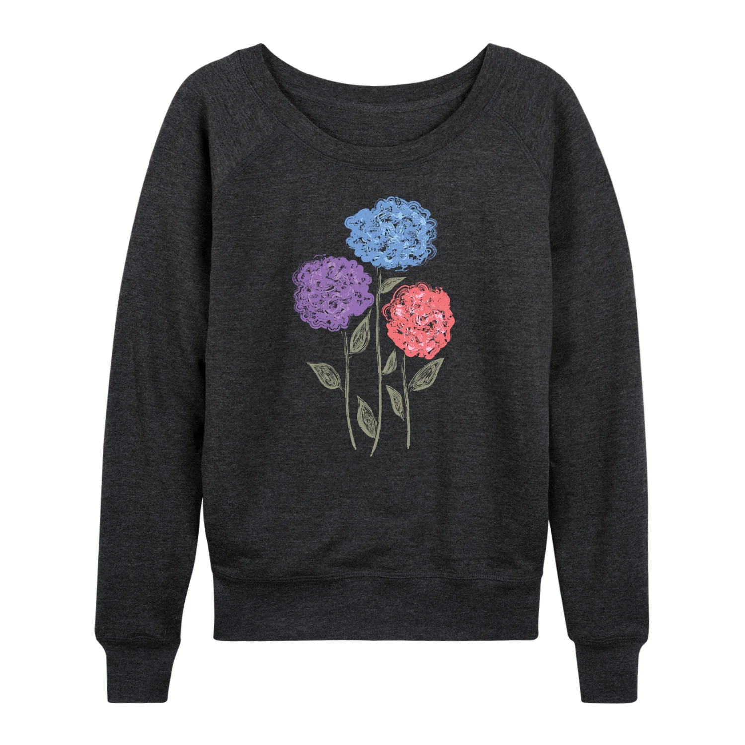 Instant Message - Hydrangeas - Women's Lightweight French Terry Long Sleeve Shirt - Image 3