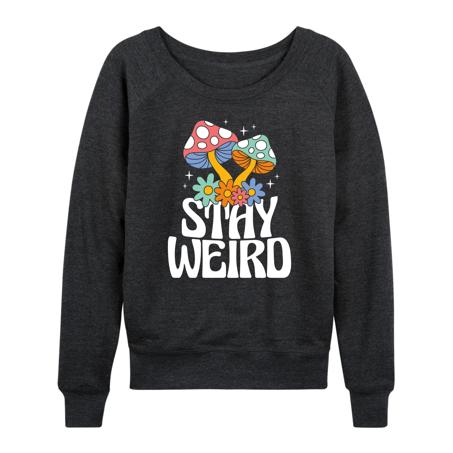 Instant Message - Stay Weird Mushrooms - Women's Lightweight French Terry Long Sleeve Shirt - Image 2
