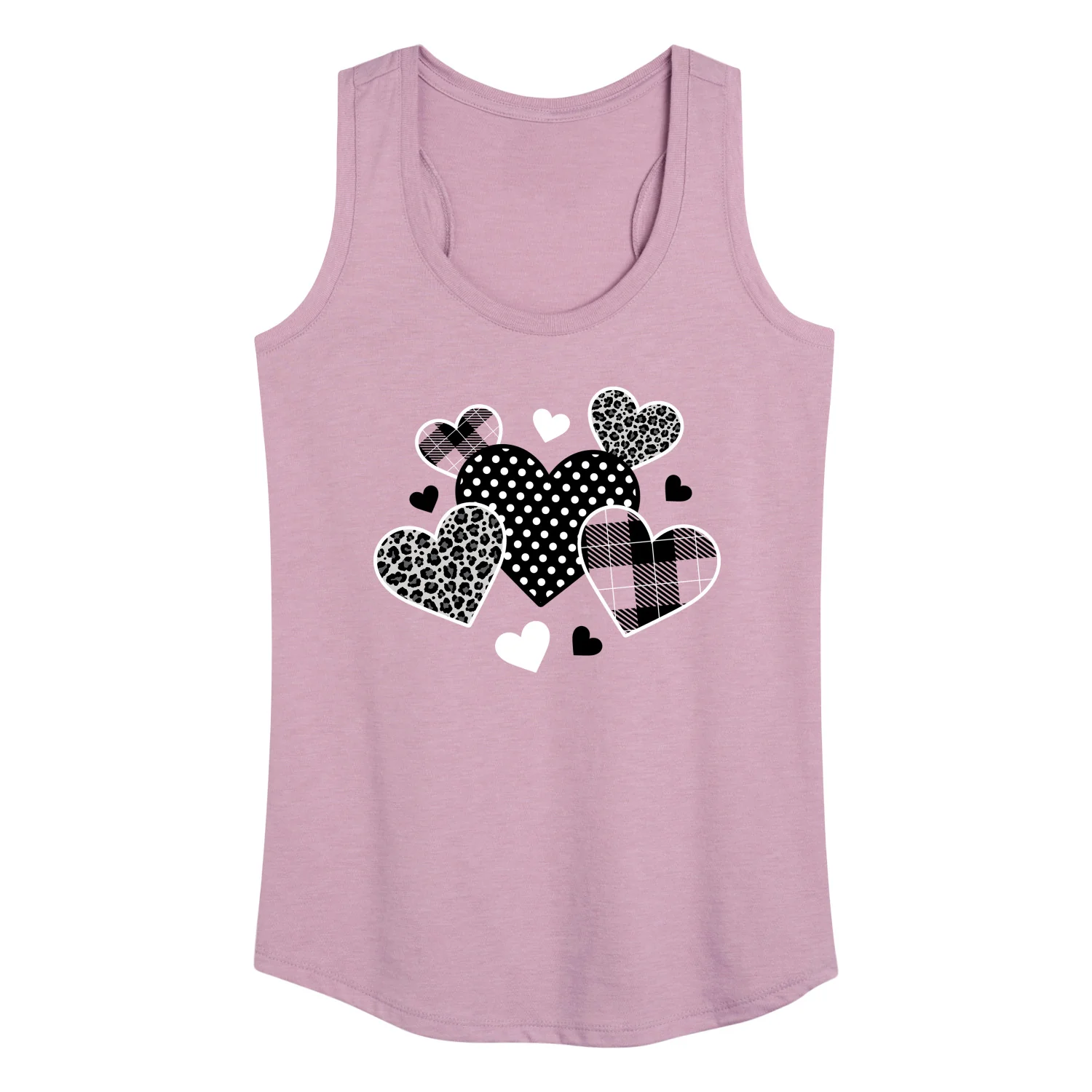 Instant Message - Mixed Patterned Hearts - Women's Racerback Tank Top - Image 2