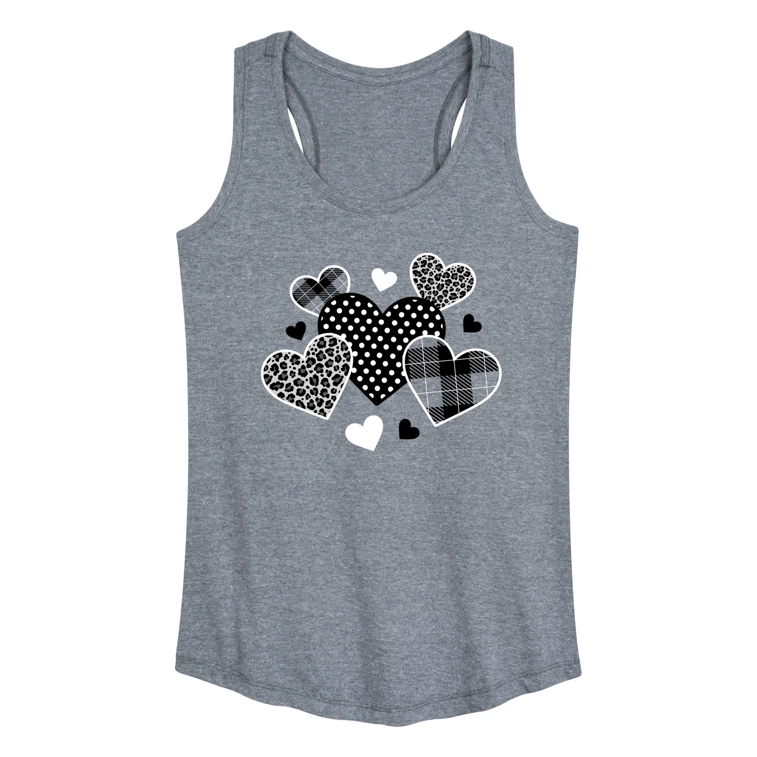 Instant Message - Mixed Patterned Hearts - Women's Racerback Tank Top - Image 3