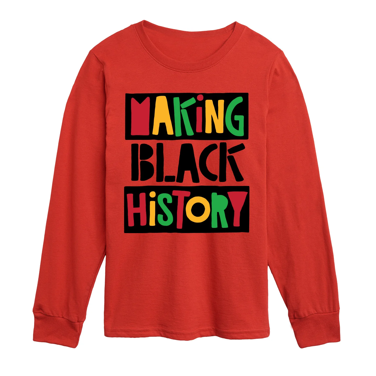 Instant Message - Making Black History - Youth Boys Long Sleeve Graphic T-Shirt - Image 2