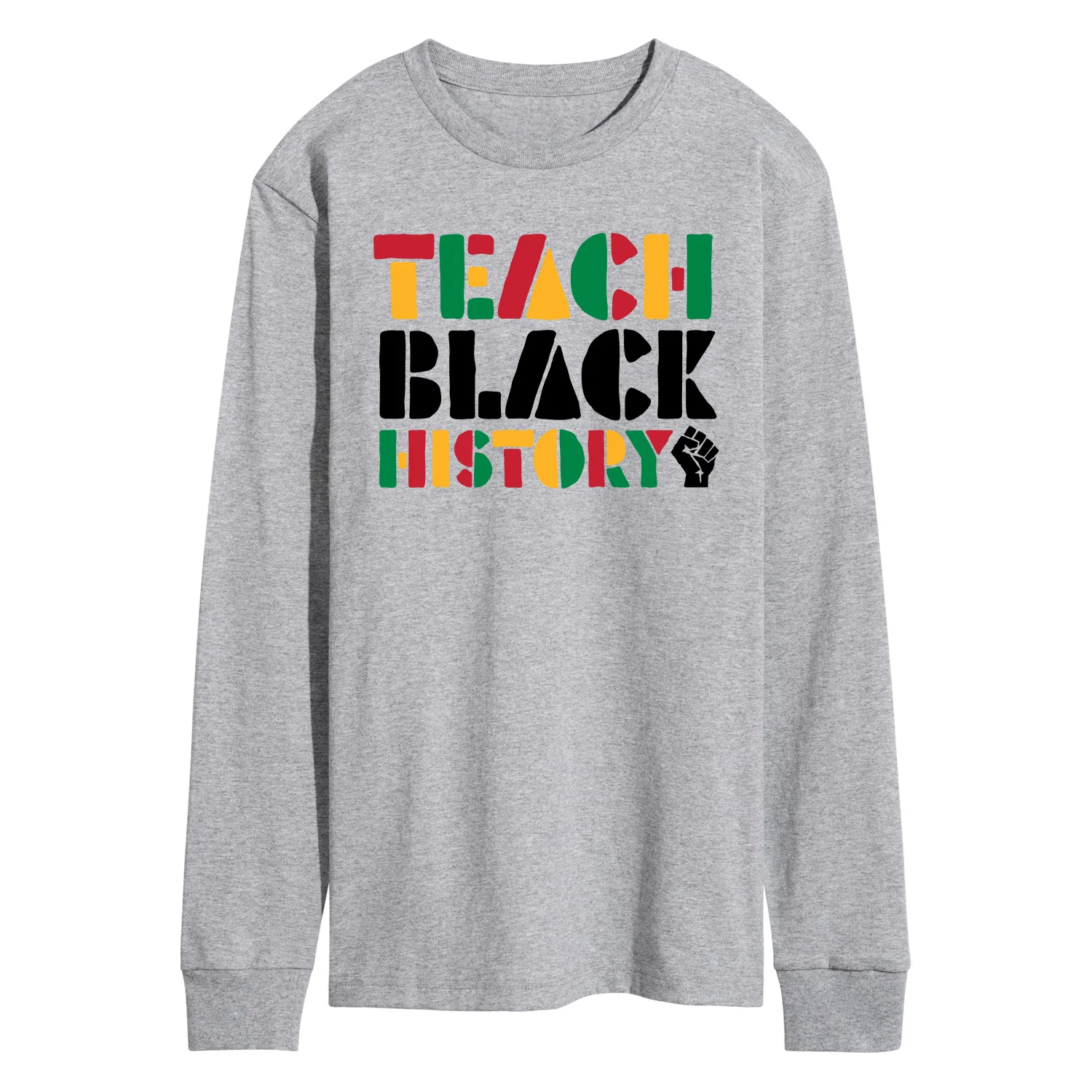 Instant Message - Teach Black History - Men's Long Sleeve Graphic T-Shirt