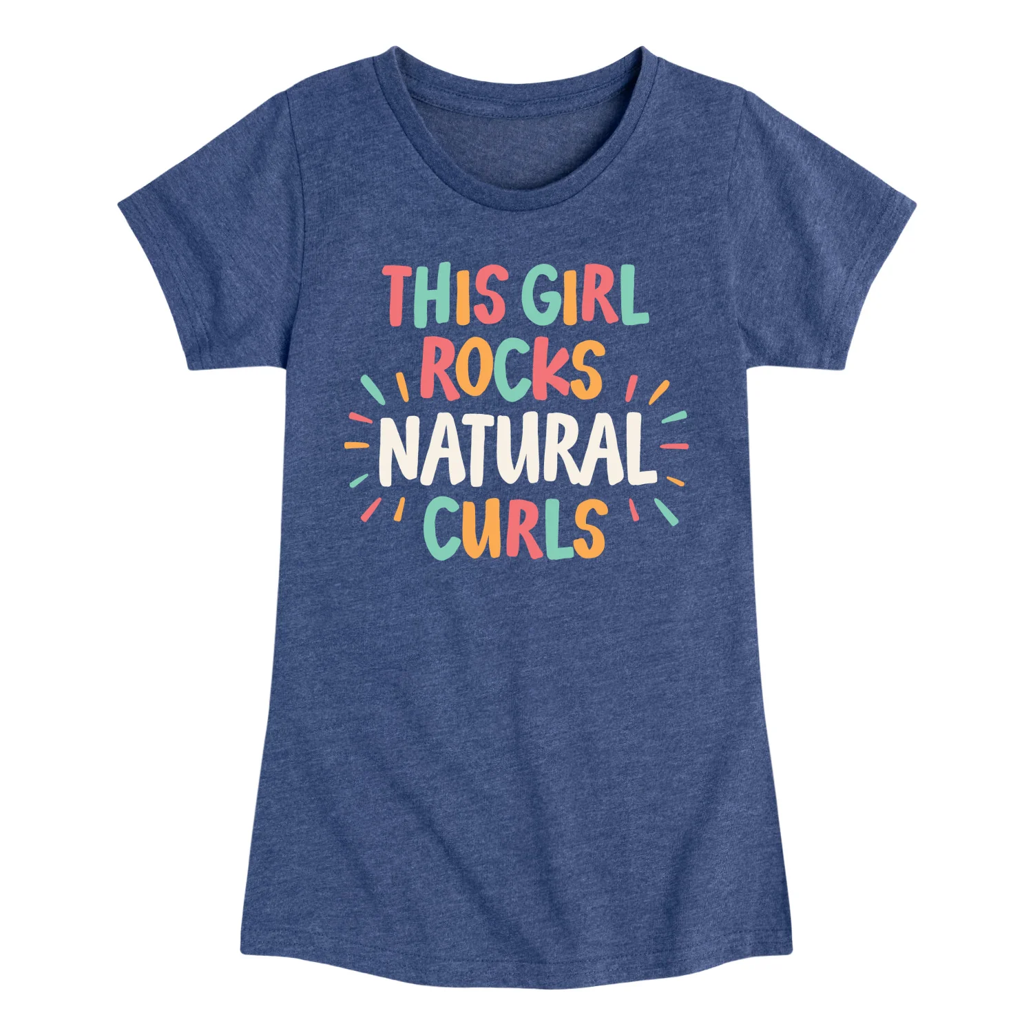 Instant Message - This Girl Rocks Natural Curls - Youth Girls Fitted Short Sleeve T-Shirt - Image 2