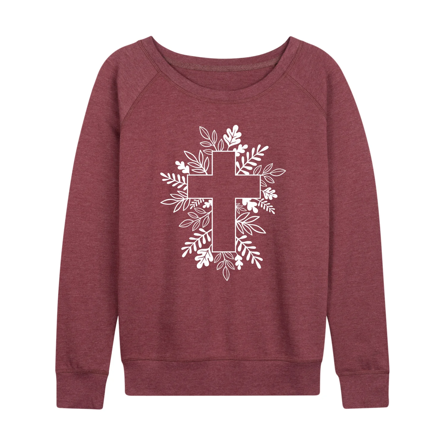 Instant Message - Foliage Cross - Women's Lightweight French Terry Long Sleeve Shirt - Image 5