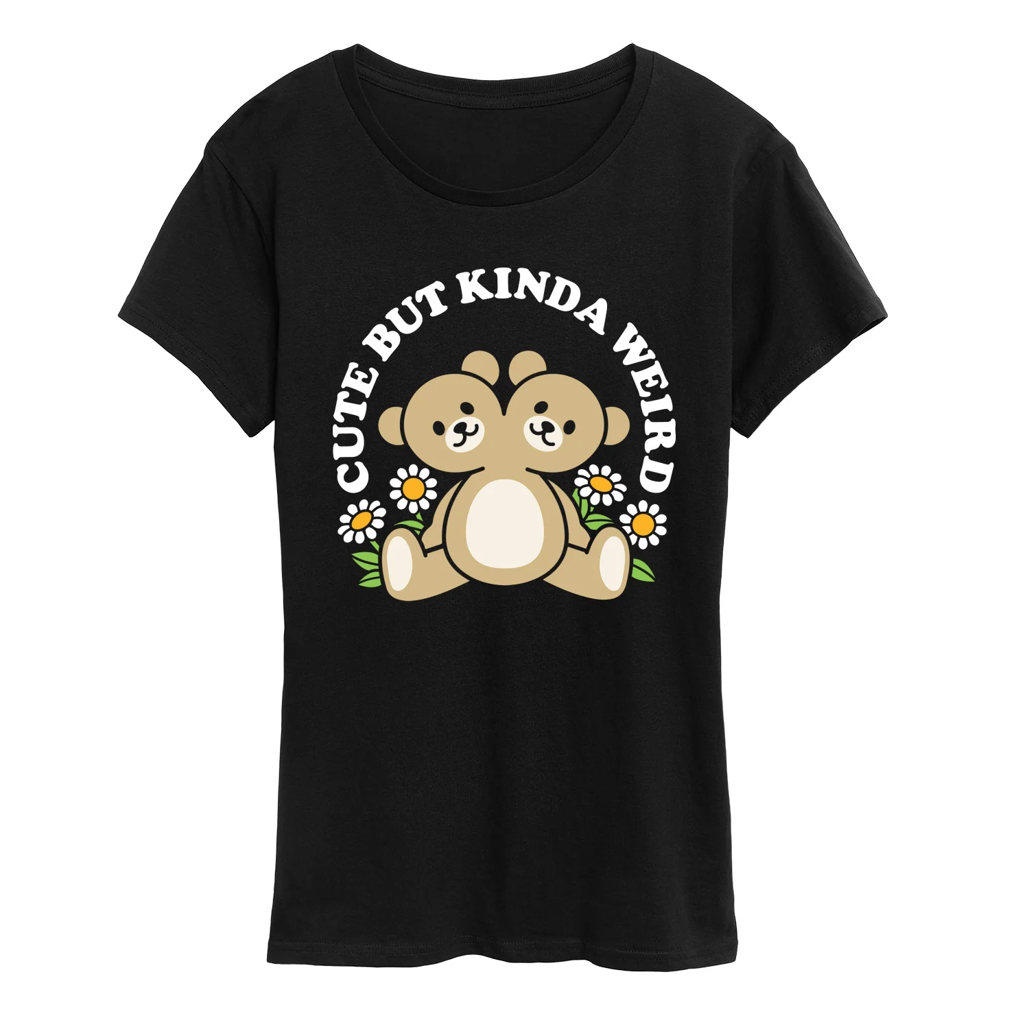 Instant Message - Cute But Weird Teddy Bear - Women's Short Sleeve Graphic T-Shirt