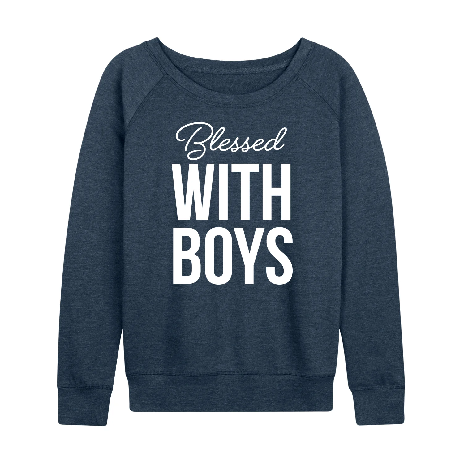 Instant Message - Blessed With Boys - Women's Lightweight French Terry Long Sleeve Shirt - Image 2