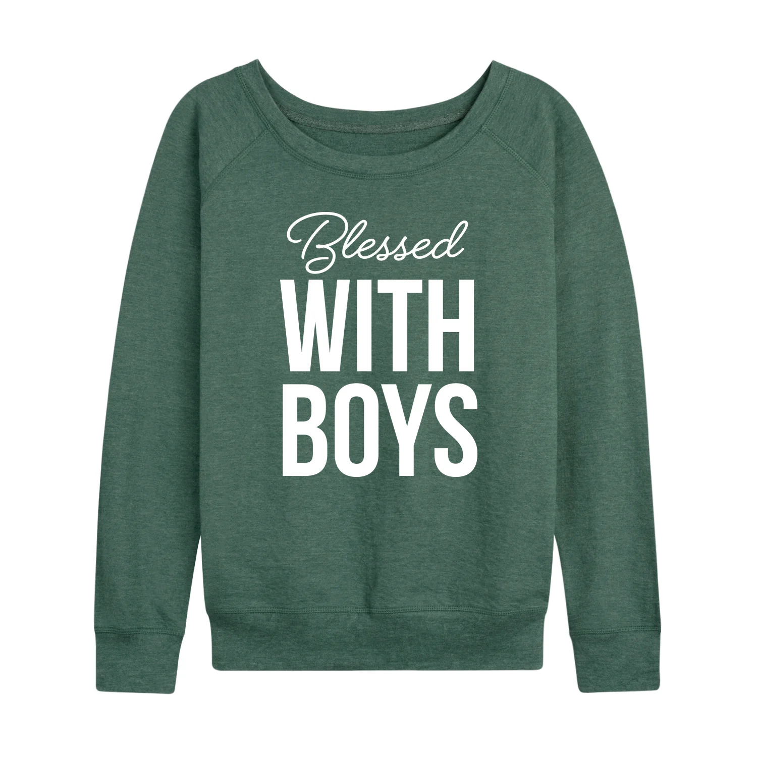 Instant Message - Blessed With Boys - Women's Lightweight French Terry Long Sleeve Shirt - Image 3