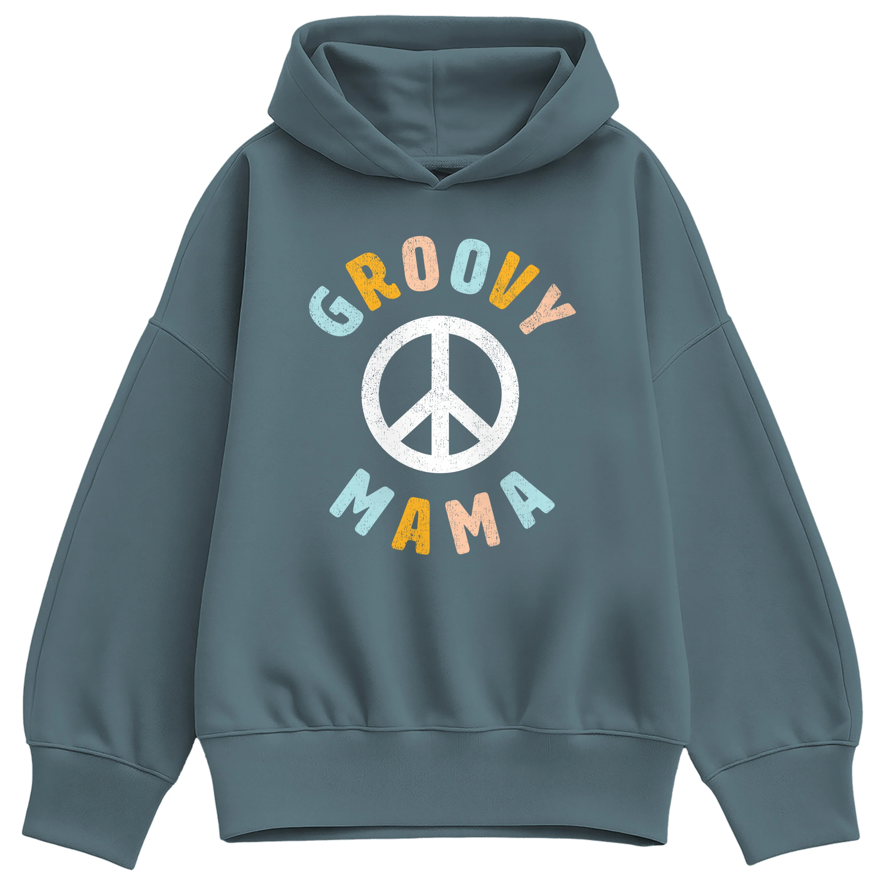 Instant Message - Groovy Mama - Women's Oversized Fleece Hoodie Sweatshirt - Image 2