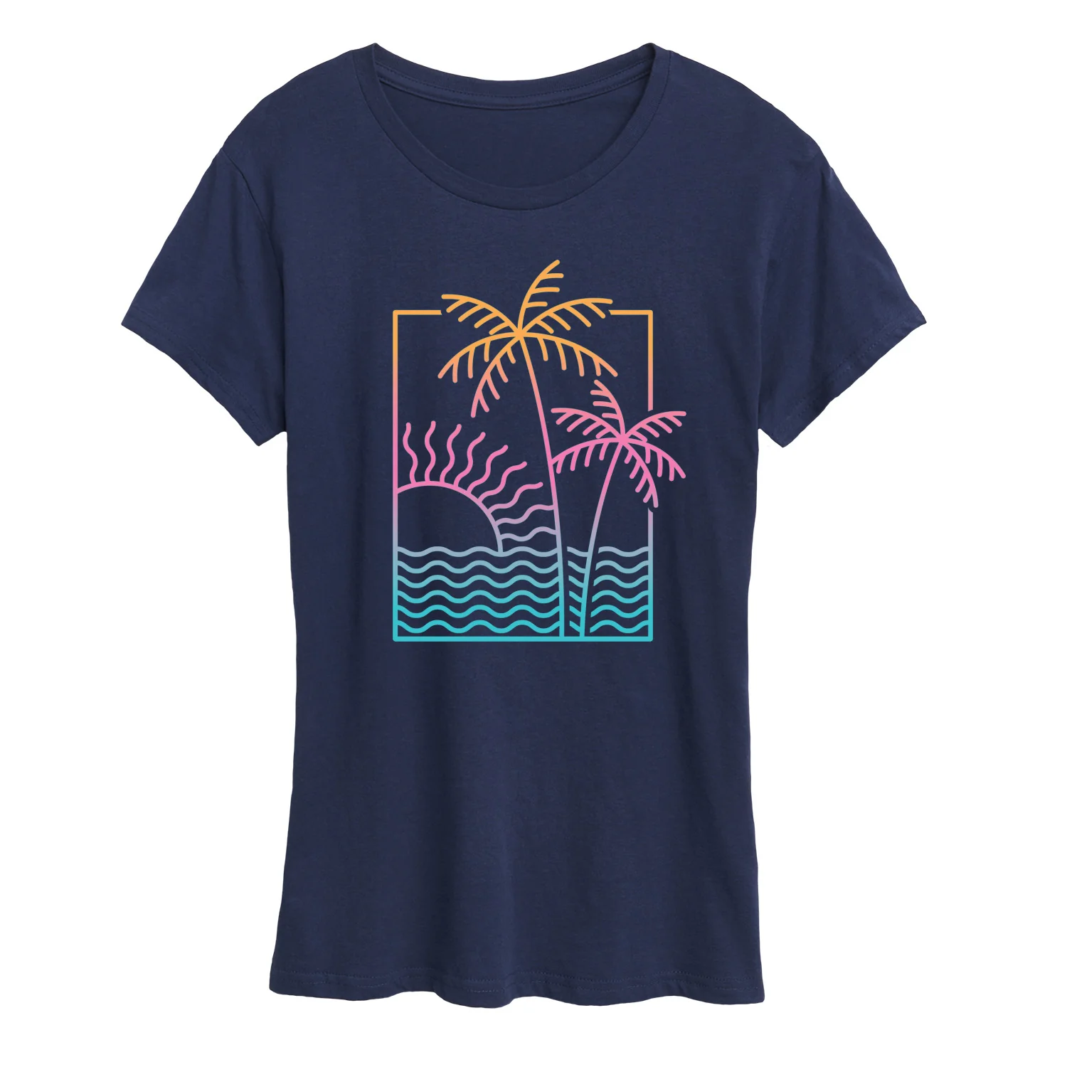 Instant Message - Line Drawing Sunset - Women's Short Sleeve Graphic T-Shirt - Image 8