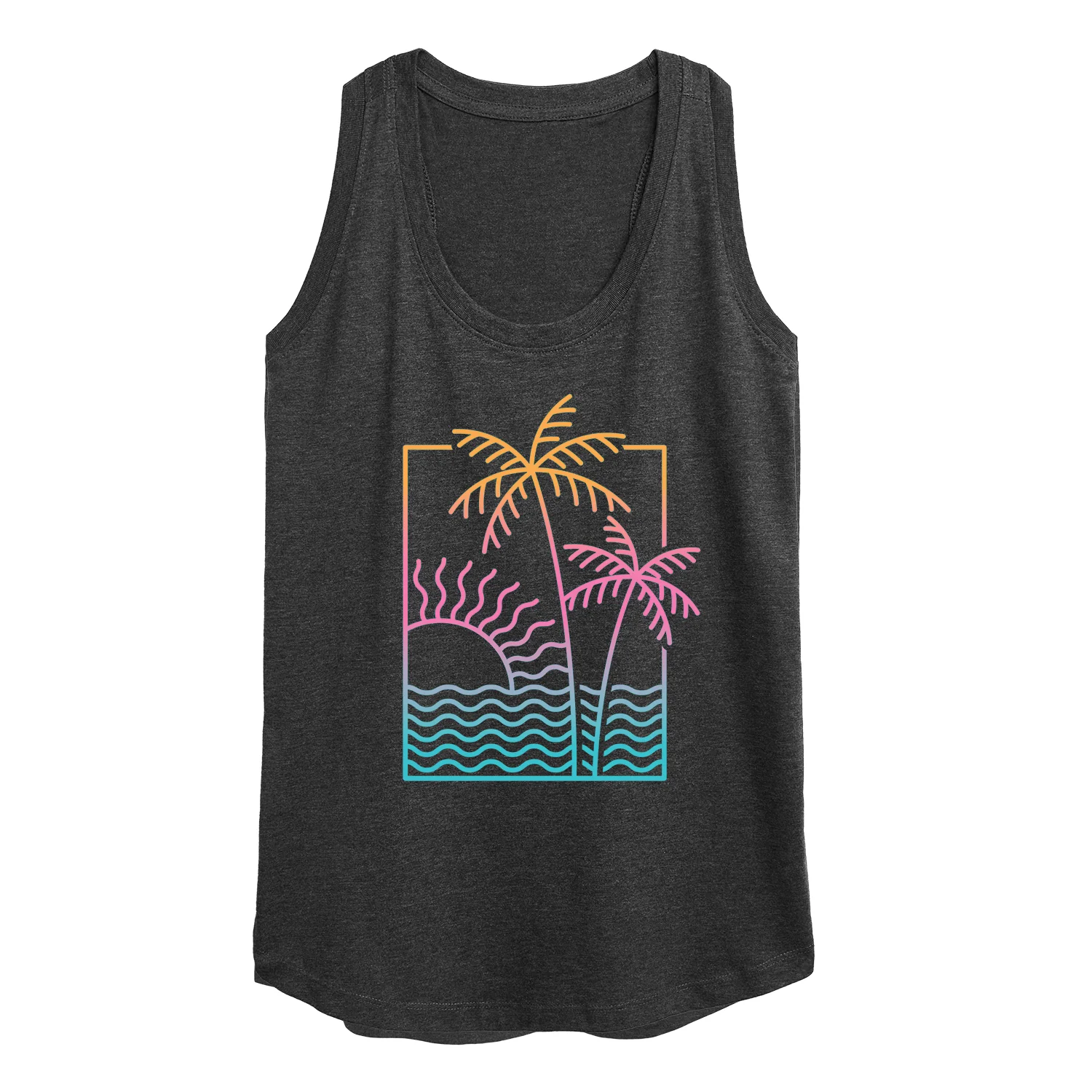 Instant Message - Line Drawing Sunset - Women's Racerback Tank Top - Image 2