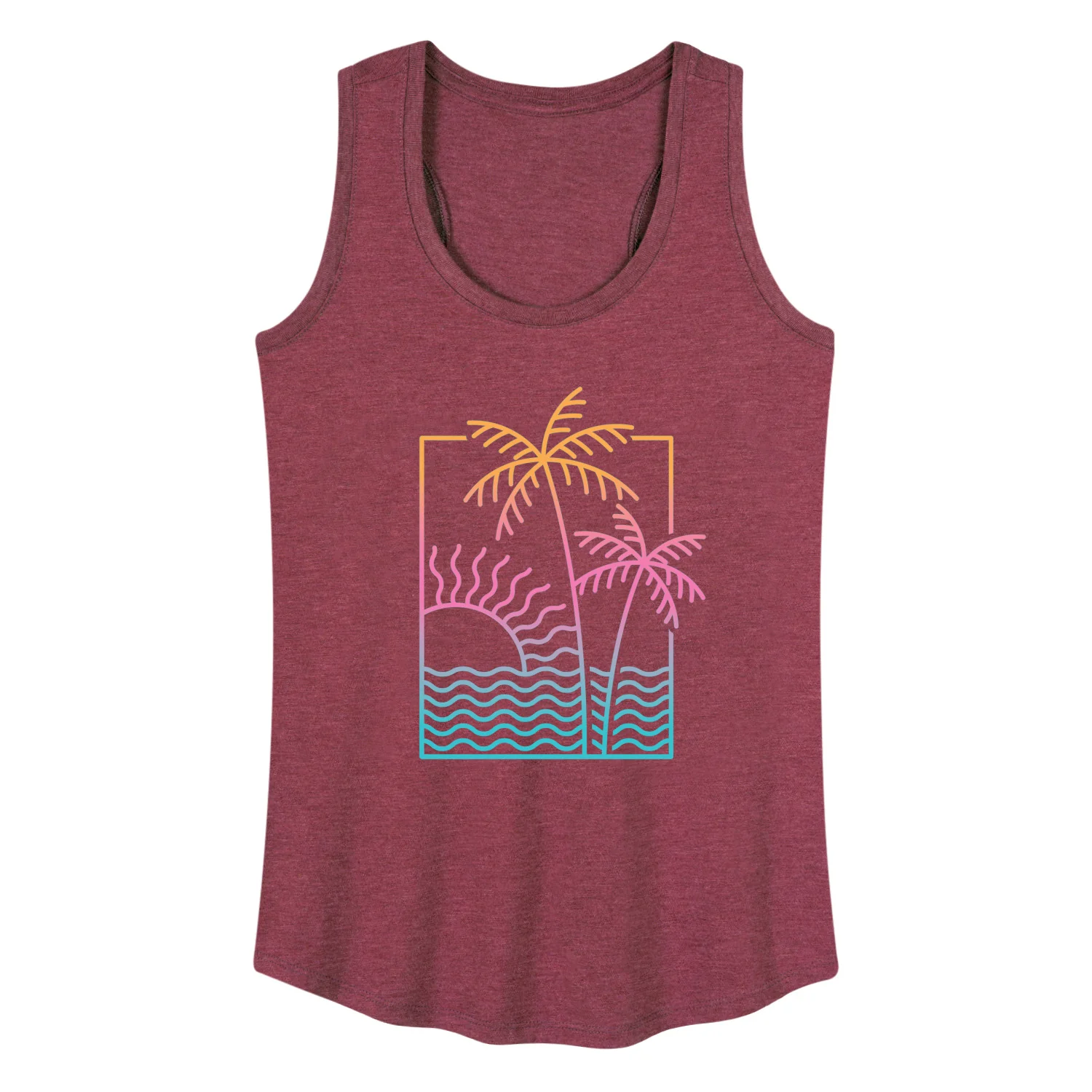 Instant Message - Line Drawing Sunset - Women's Racerback Tank Top - Image 4