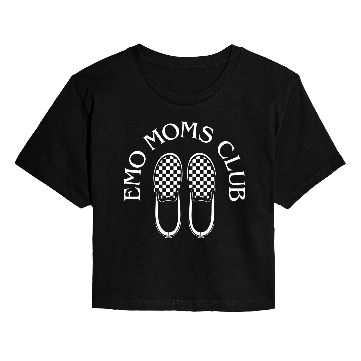 Instant Message - Emo Moms Club - Juniors Cropped Graphic T-Shirt