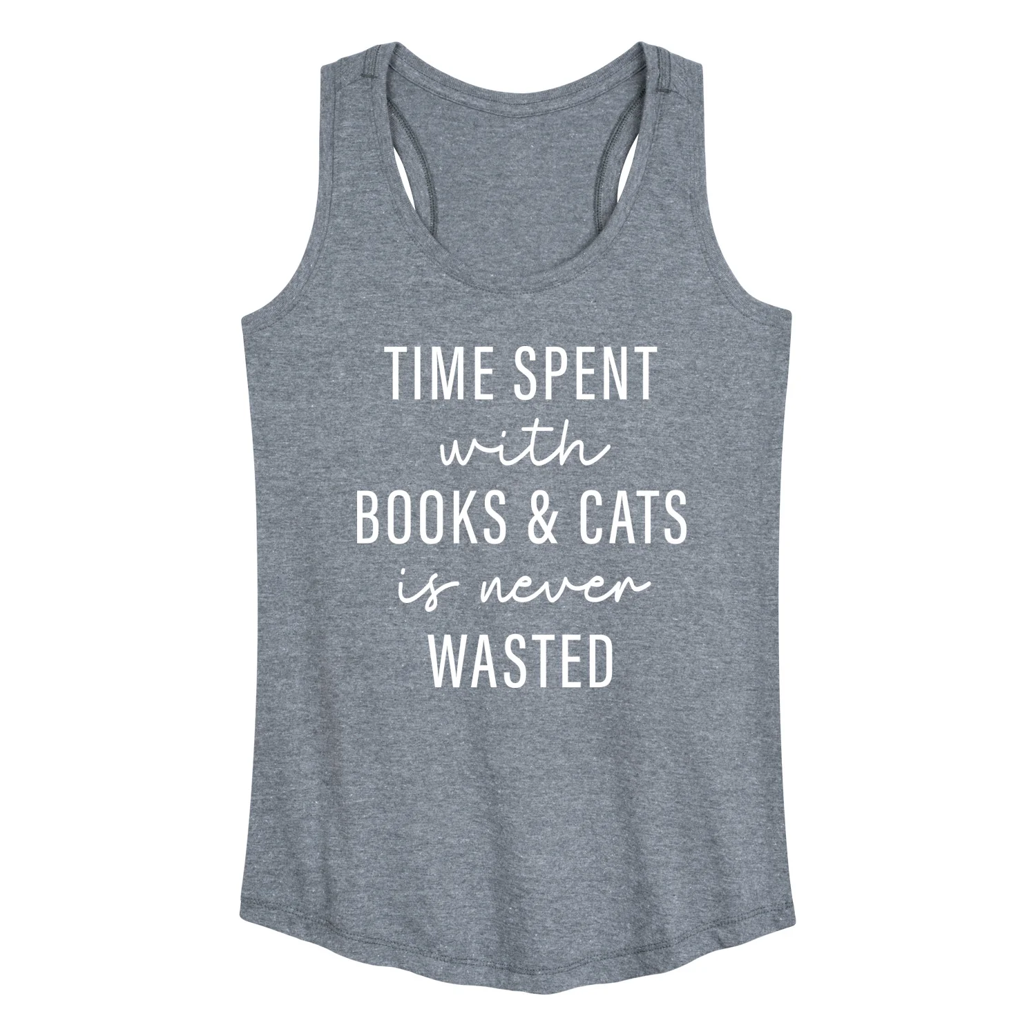 Instant Message - Time Spent With Books Cats - Women's Racerback Tank Top - Image 3