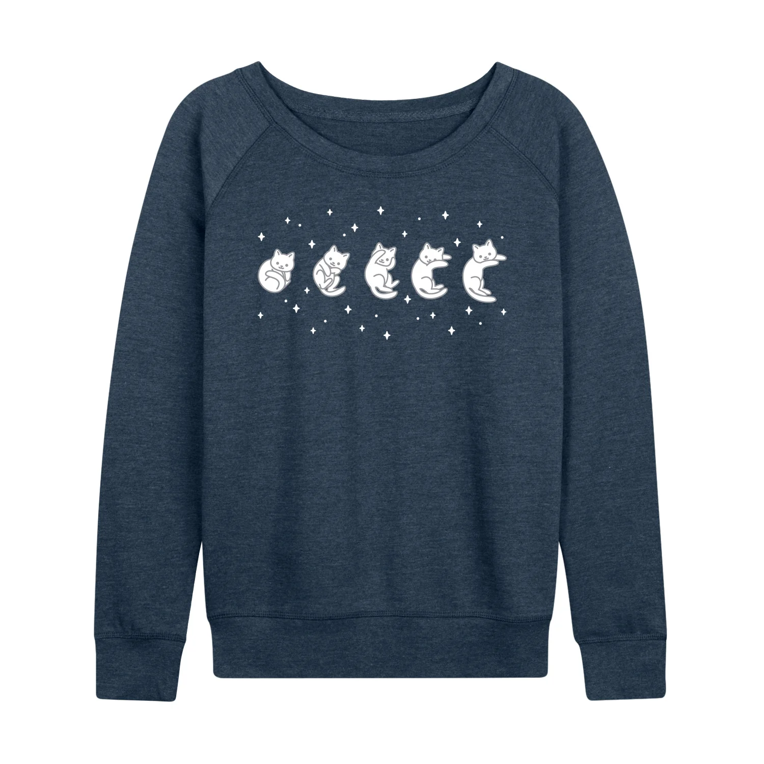 Instant Message - Cat Moon Phases - Women's Lightweight French Terry Long Sleeve Shirt - Image 3