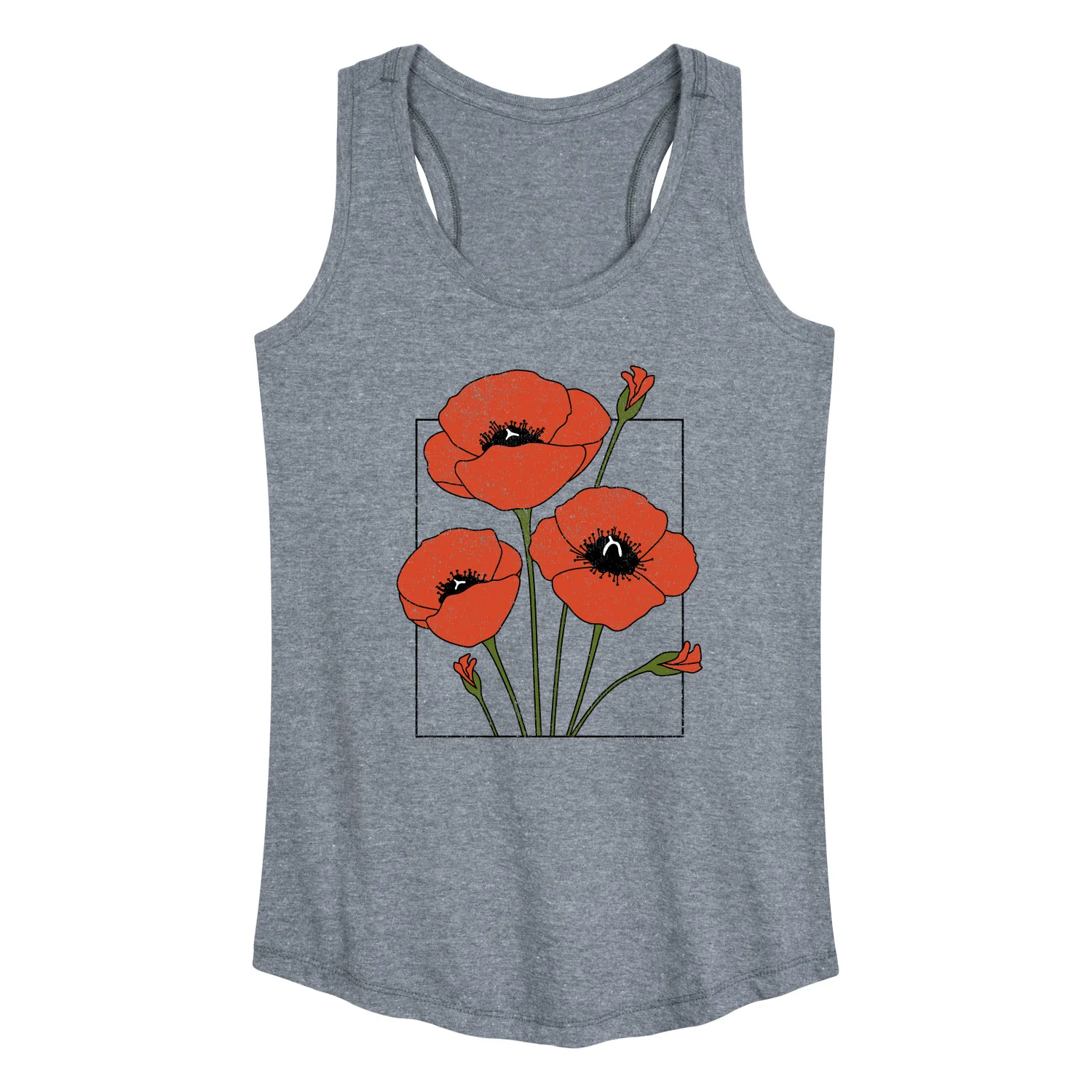 Instant Message - Spring - Framed Poppy Flowers - Women's Racerback Tank Top - Image 3