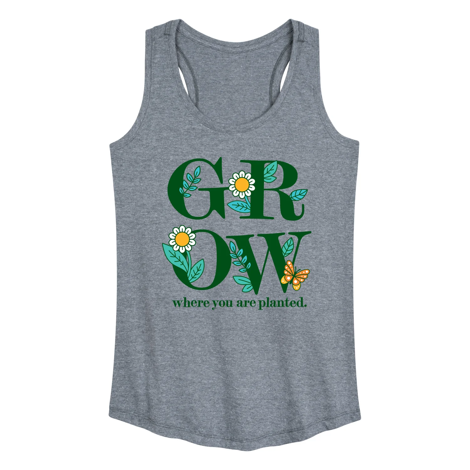 Instant Message - Spring - GROW Where You Are Planted - Women's Racerback Tank Top - Image 3