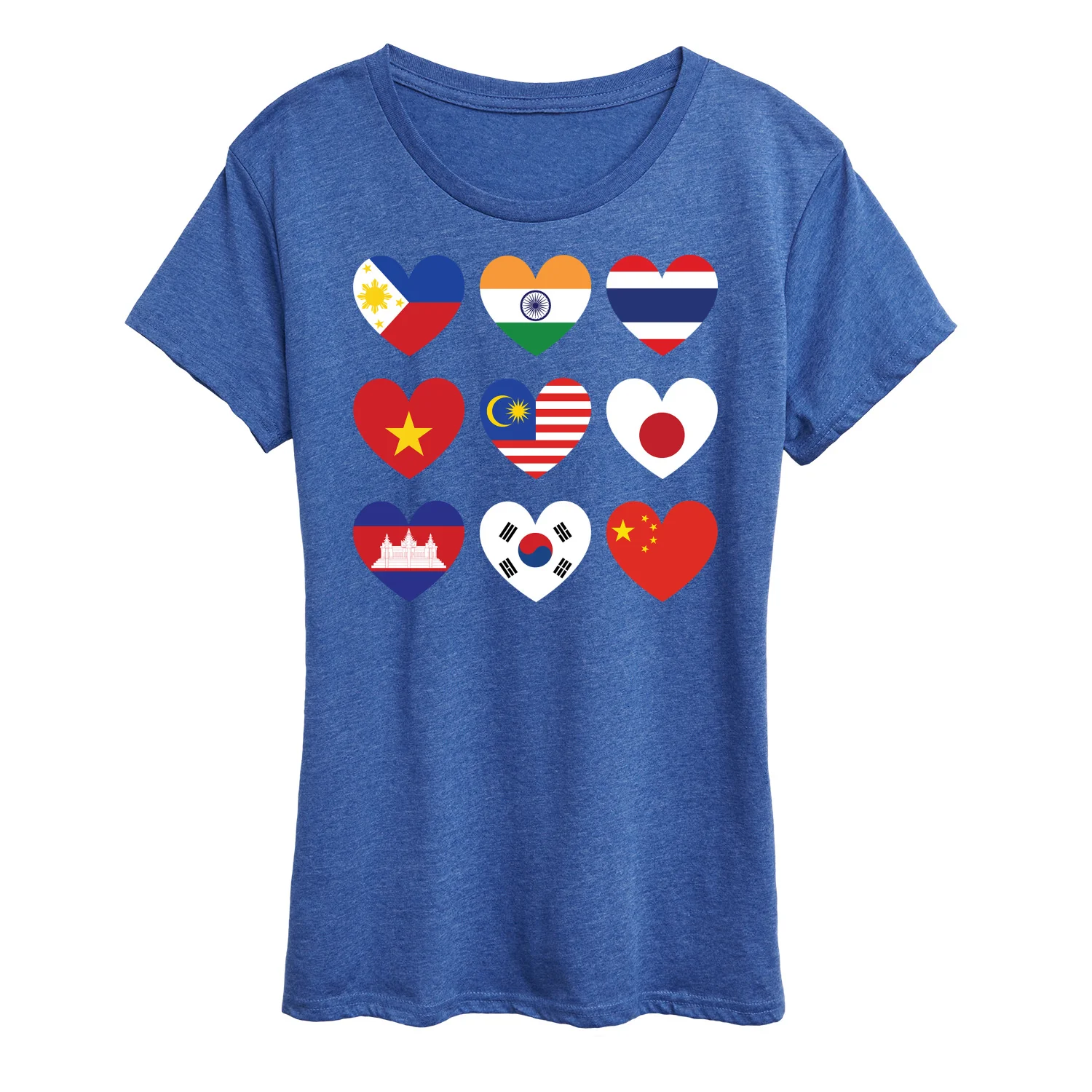 Instant Message - AAPI Heart Flags  - Women's Short Sleeve Graphic T-Shirt - Image 5