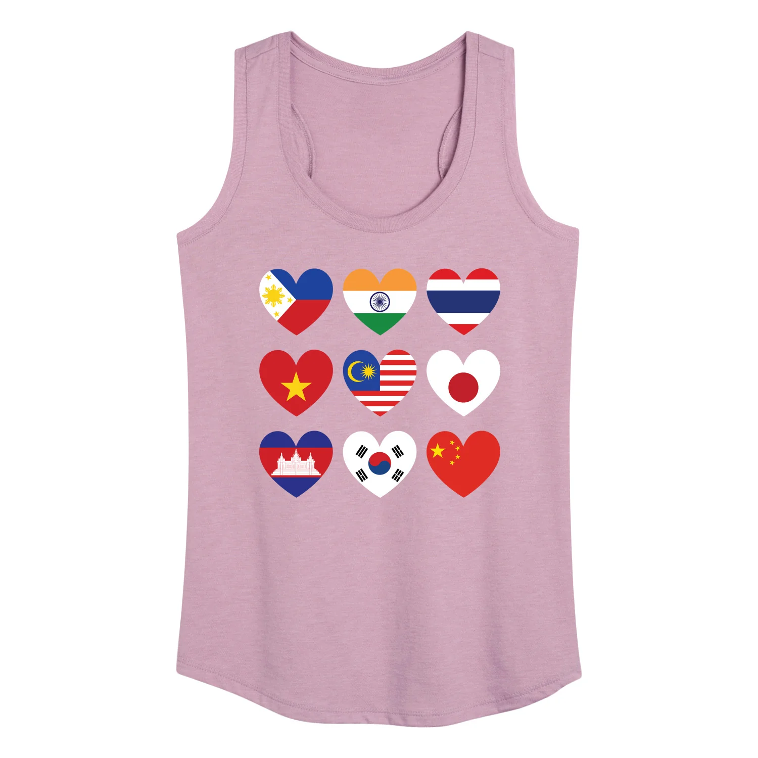 Instant Message - AAPI Heart Flags  - Women's Racerback Tank Top - Image 4