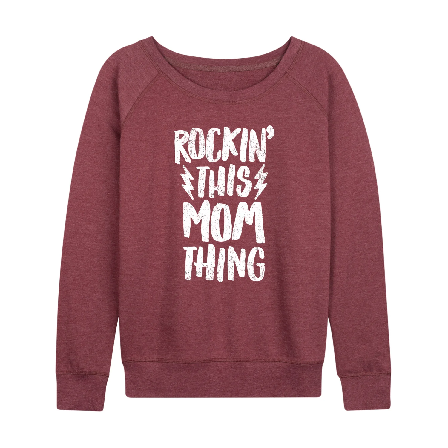 Instant Message - Rockin This Mom Thing - Women's Lightweight French Terry Long Sleeve Shirt - Image 3