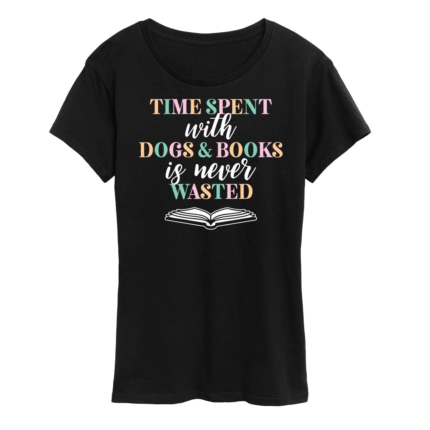 Instant Message - Time Spent With Dogs Books Never Wasted - Women's Short Sleeve Graphic T-Shirt