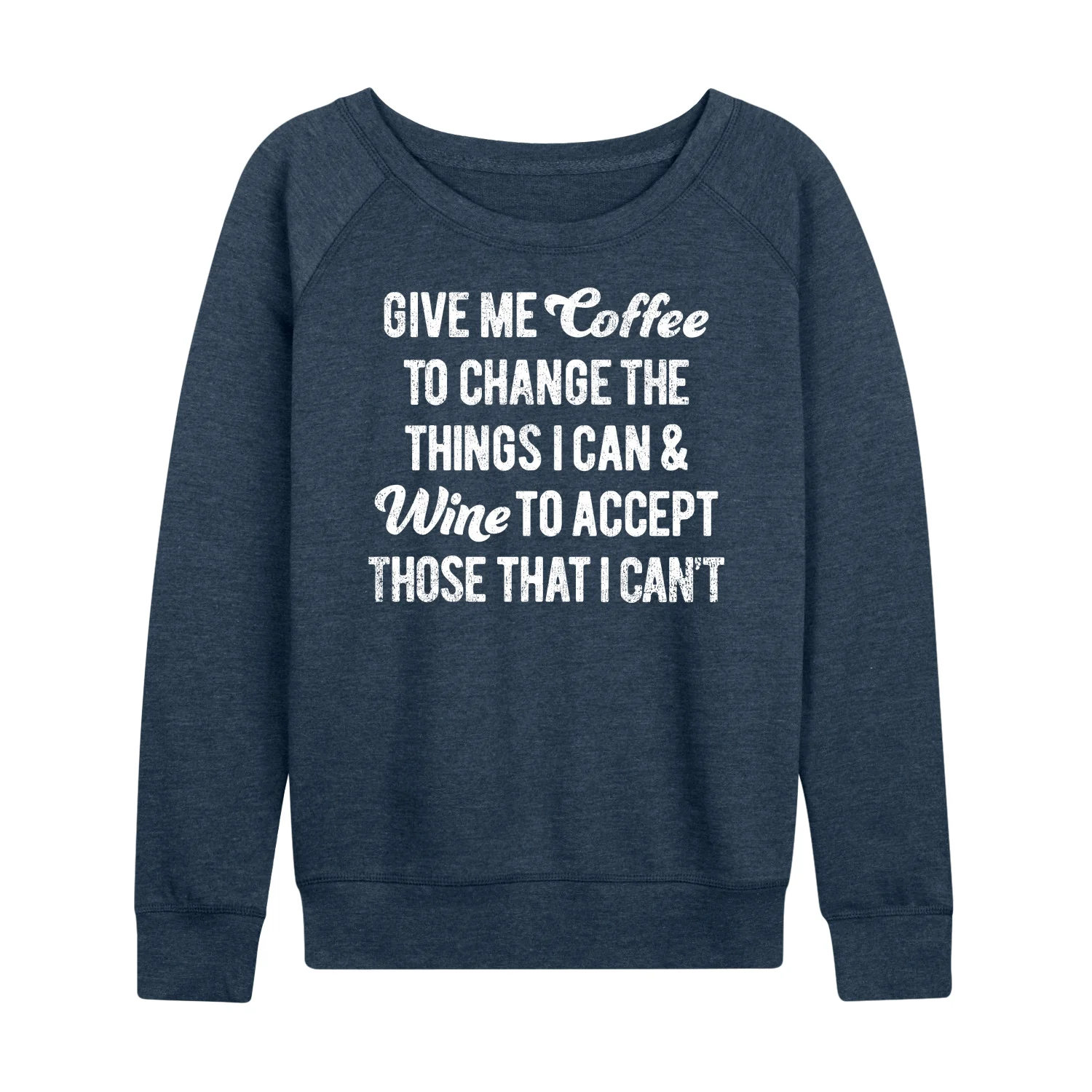 Instant Message - Give Me Coffee Wine - Women's Lightweight French Terry Long Sleeve Shirt - Image 2