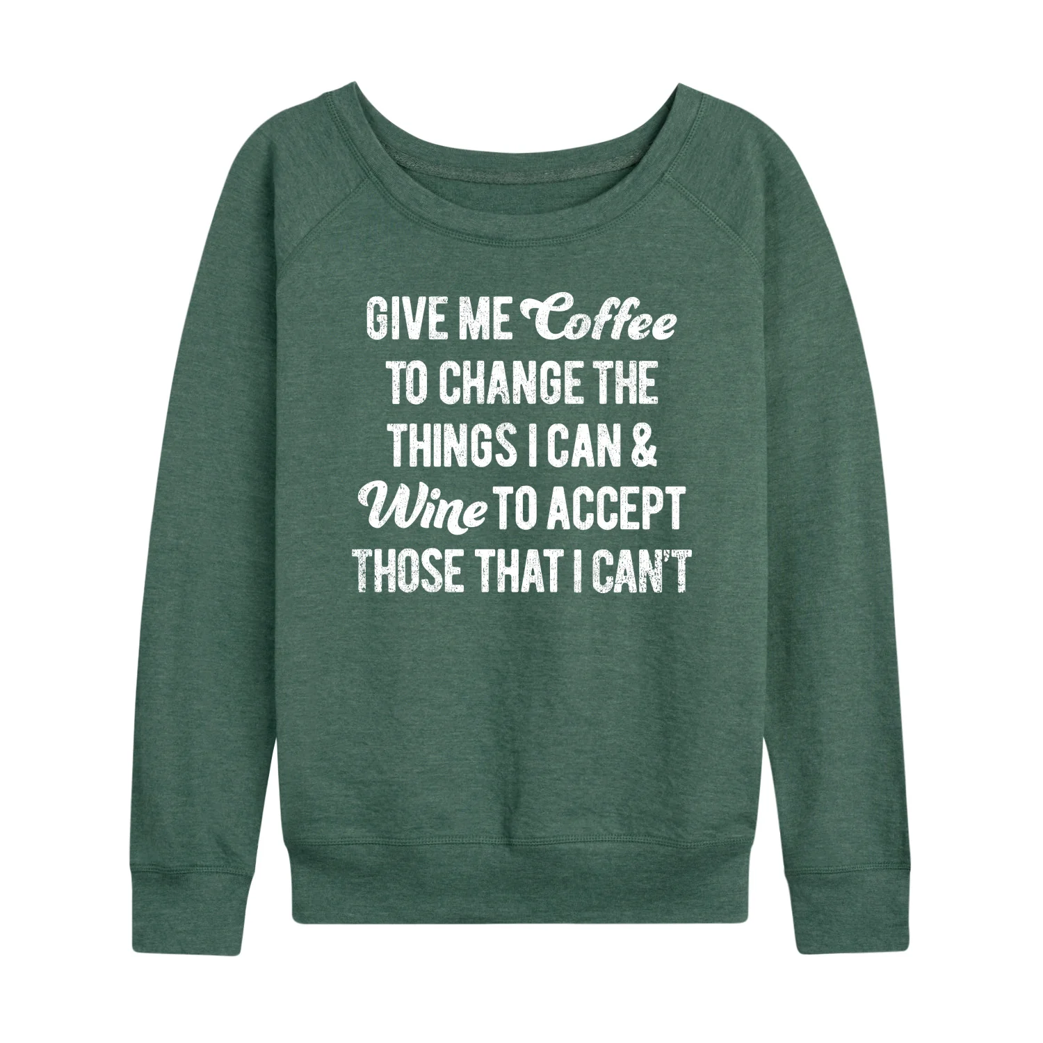Instant Message - Give Me Coffee Wine - Women's Lightweight French Terry Long Sleeve Shirt - Image 3
