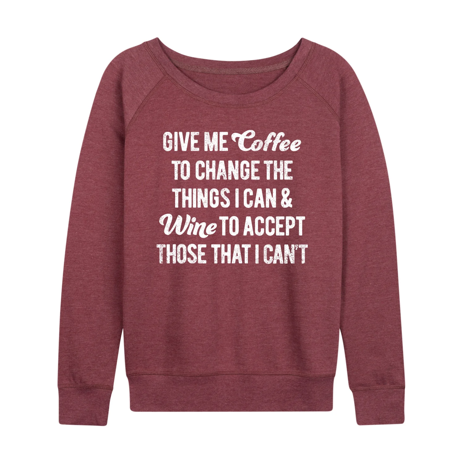 Instant Message - Give Me Coffee Wine - Women's Lightweight French Terry Long Sleeve Shirt - Image 4