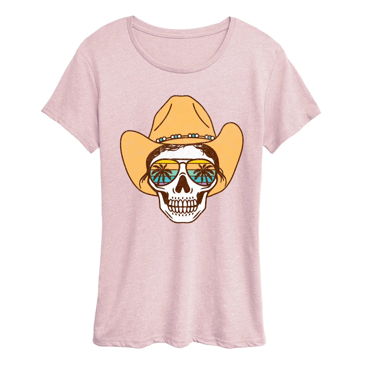 Instant Message - Beach Cowgirl Skull - Women's Short Sleeve Graphic T-Shirt - Image 8